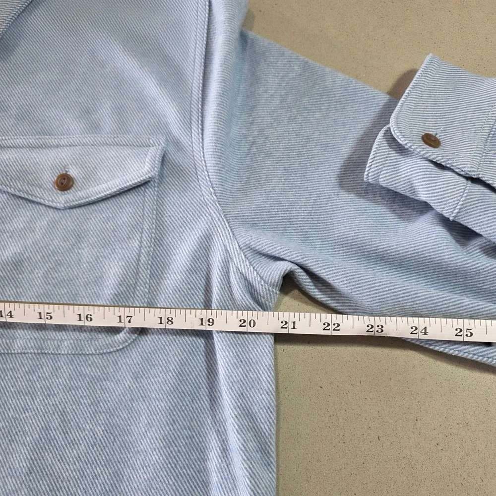 J.Crew Mens Medium Blue White Twill Long Sleeve Button Down Shirt
